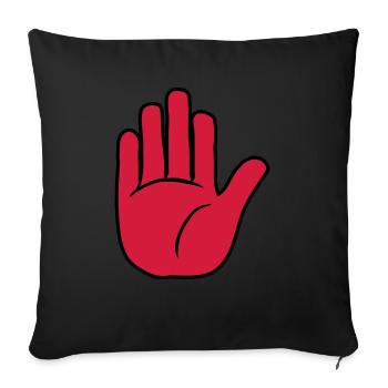 Panneau d’arrêt de la main - Housse de coussin décorative 45 x 45 cm - noir - Devant