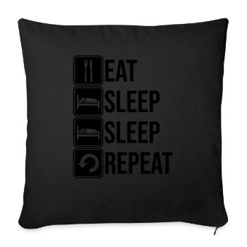 Repeat sleep daily - Sofa pillowcase 17,3'' x 17,3'' (45 x 45 cm) - black - Front