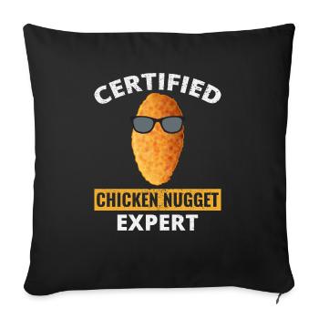 Chicken Nuggets Fast Food Lustiger Spruch - Sofakissenbezug 45 x 45 cm - Schwarz - Vorne
