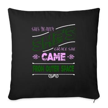 alien loving kid present aliens - Sofa pillowcase 17,3'' x 17,3'' (45 x 45 cm) - black - Front