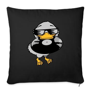 Record Party Ducklings Vinyle - Housse de coussin décorative 45 x 45 cm - noir - Devant