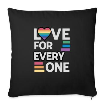 L’amour unisexe arc-en-ciel pour tout le monde - Housse de coussin décorative 45 x 45 cm - noir - Devant