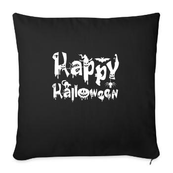 Happy Halloween Ghosts Pumpkin - Sofa pillowcase 17,3'' x 17,3'' (45 x 45 cm) - black - Front