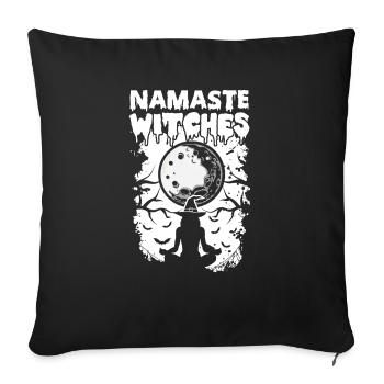Namaste Witches Meditation Hexe - Sofakissenbezug 45 x 45 cm - Schwarz - Vorne