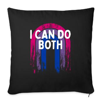 Je peux faire les deux bisexuels LGBTQ Bi Pride Pansexual - Housse de coussin décorative 45 x 45 cm - noir - Devant