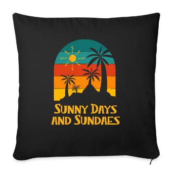 Sunny Days and Sundaes Summer Food Tropical - Sofa pillowcase 17,3'' x 17,3'' (45 x 45 cm) - black - Front