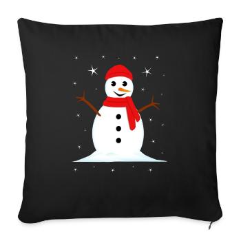 Snowman Winter Christmas - Sofa pillowcase 17,3'' x 17,3'' (45 x 45 cm) - black - Front