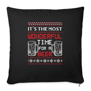 C’est le meilleur moment pour une bière - Housse de coussin décorative 45 x 45 cm - noir - Devant