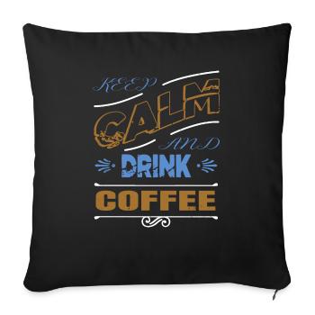 Cappuccino coffee lover present idea gift birthday - Sofa pillowcase 17,3'' x 17,3'' (45 x 45 cm) - black - Front