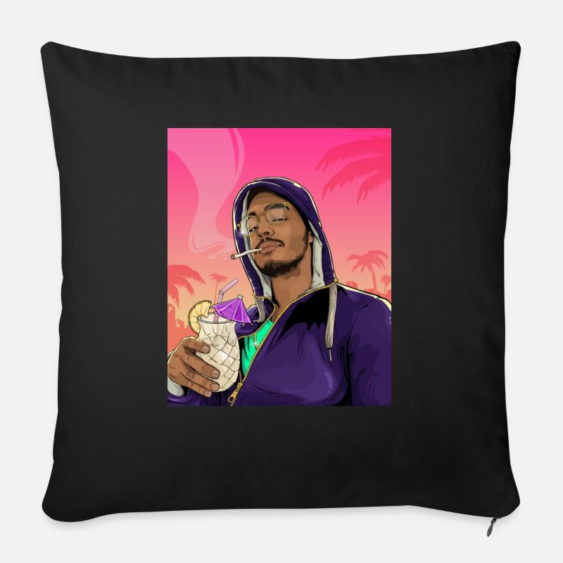 Guy on the Beach - Sofa pillowcase 17,3'' x 17,3'' (45 x 45 cm) - black