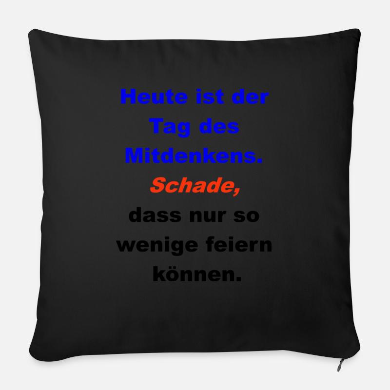 Tag des Denkens - Sofakissenbezug 45 x 45 cm - Schwarz