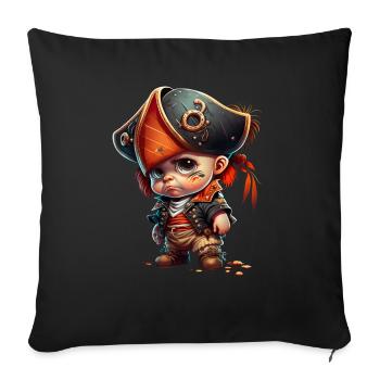 Bébé Pirate - Housse de coussin décorative 45 x 45 cm - noir - Devant