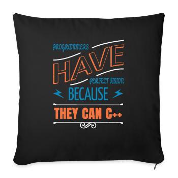 father gift idea humor present c plus plus funny - Sofakissenbezug 45 x 45 cm - Schwarz - Vorne