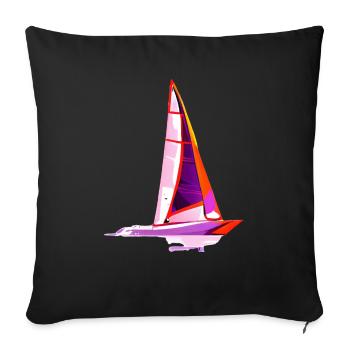 Planche à voile Kitesurf Windsurfer Kitesurfer - Housse de coussin décorative 45 x 45 cm - noir - Devant