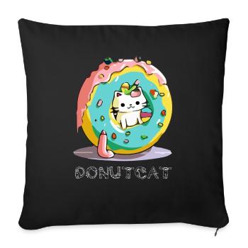 Donutcat - Sofa pillowcase 17,3'' x 17,3'' (45 x 45 cm) - black - Front