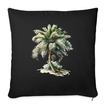 Le palmier - Housse de coussin décorative 45 x 45 cm - noir - Devant