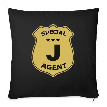 Special Agent J - Sofakissenbezug 45 x 45 cm - Schwarz - Vorne
