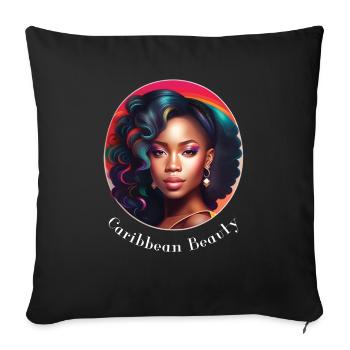 Caribbean girl beauty, nice caribbean girl tshirt9 - Housse de coussin décorative 45 x 45 cm - noir - Devant