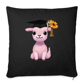 Bachelor Graduate School Leaving Certificate Alpaga Study - Housse de coussin décorative 45 x 45 cm - noir - Devant