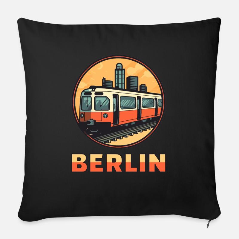 Berlin S-Bahn - Capital - Sofa pillowcase 17,3'' x 17,3'' (45 x 45 cm) - black