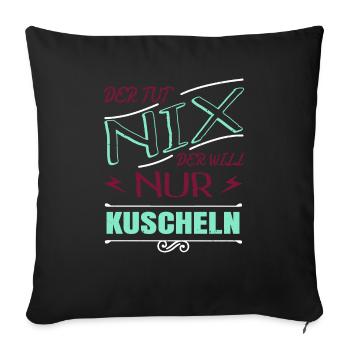 großkatze hauskatze meerkatze zitat seekatze spaß - Sofakissenbezug 45 x 45 cm - Schwarz - Vorne