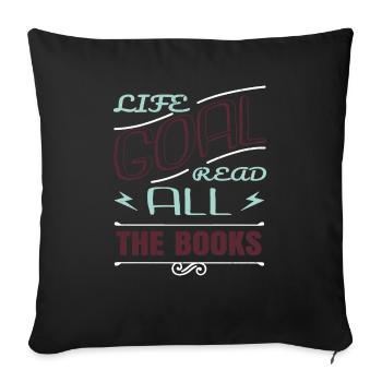 bibliophile present idea i love books book lover - Sofa pillowcase 17,3'' x 17,3'' (45 x 45 cm) - black - Front