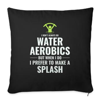 Aquagym Fitness aquatique Aqua Exercice Drôle - Housse de coussin décorative 45 x 45 cm - noir - Devant