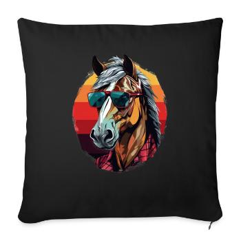 Urban Stallion - Graffiti Style - Housse de coussin décorative 45 x 45 cm - noir - Devant