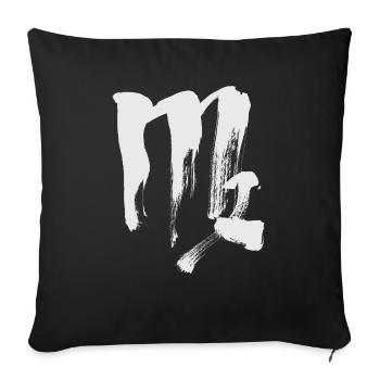 Zodiac sign Virgo - Calligraphy - Sofa pillowcase 17,3'' x 17,3'' (45 x 45 cm) - black - Front