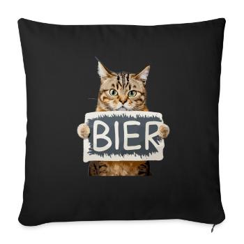 Bier - Sofakissenbezug 45 x 45 cm - Schwarz - Vorne