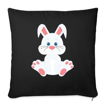 Cute bunny - Sofa pillowcase 17,3'' x 17,3'' (45 x 45 cm) - black - Front