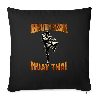 Muay Thai Boxing Muay Thai - Sofa pillowcase 17,3'' x 17,3'' (45 x 45 cm) - black - Front
