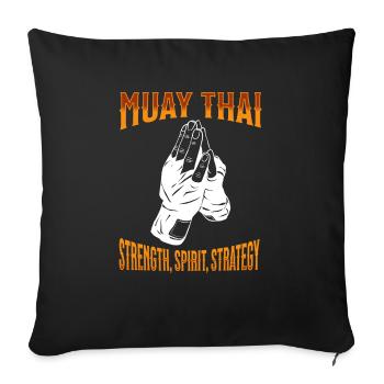 Muay Thaï Boxe Muay Thaï - Housse de coussin décorative 45 x 45 cm - noir - Devant