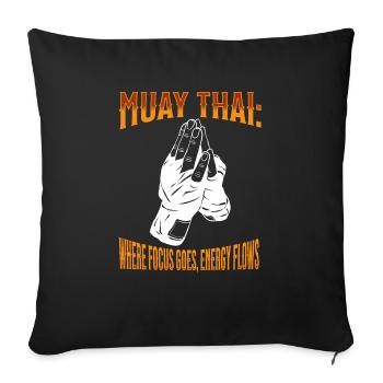 Muay Thai Boxing Muay Thai - Sofa pillowcase 17,3'' x 17,3'' (45 x 45 cm) - black - Front