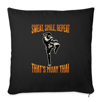 Muay Thai Boxing Muay Thai - Sofa pillowcase 17,3'' x 17,3'' (45 x 45 cm) - black - Front