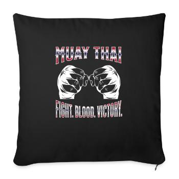 Muay Thai Boxing Muay Thai - Sofakissenbezug 45 x 45 cm - Schwarz - Vorne
