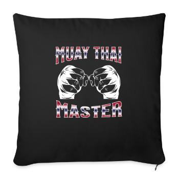 Muay Thai Boxing Muay Thai - Sofa pillowcase 17,3'' x 17,3'' (45 x 45 cm) - black - Front