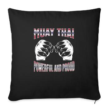 Muay Thaï Boxe Muay Thaï - Housse de coussin décorative 45 x 45 cm - noir - Devant