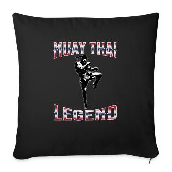 Muay Thaï Boxe Muay Thaï - Housse de coussin décorative 45 x 45 cm - noir - Devant