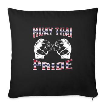 Muay Thai Boxing Muay Thai - Sofa pillowcase 17,3'' x 17,3'' (45 x 45 cm) - black - Front