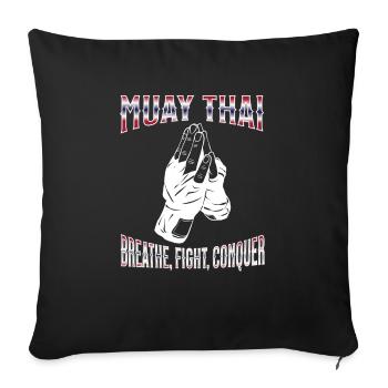 Muay Thaï Boxe Muay Thaï - Housse de coussin décorative 45 x 45 cm - noir - Devant