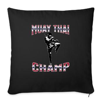 Muay Thaï Boxe Muay Thaï - Housse de coussin décorative 45 x 45 cm - noir - Devant