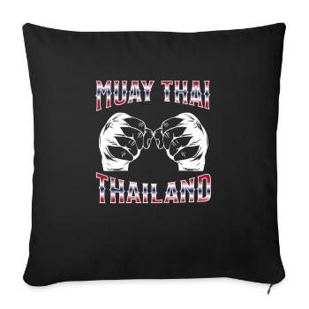 Muay Thaï Boxe Muay Thaï - Housse de coussin décorative 45 x 45 cm - noir - Devant