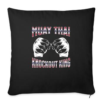 Muay Thaï Boxe Muay Thaï - Housse de coussin décorative 45 x 45 cm - noir - Devant