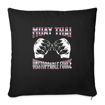 Muay Thaï Boxe Muay Thaï - Housse de coussin décorative 45 x 45 cm - noir - Devant
