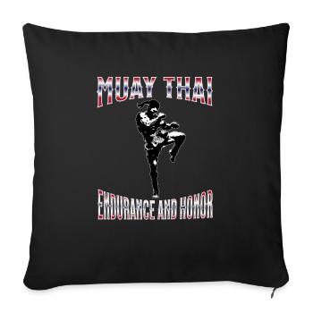 Muay Thai Boxing Muay Thai - Sofa pillowcase 17,3'' x 17,3'' (45 x 45 cm) - black - Front