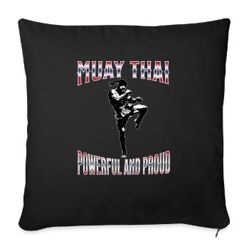 Muay Thai Boxing Muay Thai - Sofa pillowcase 17,3'' x 17,3'' (45 x 45 cm) - black - Front