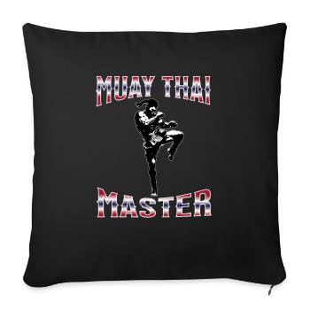 Muay Thai Boxing Muay Thai - Sofa pillowcase 17,3'' x 17,3'' (45 x 45 cm) - black - Front