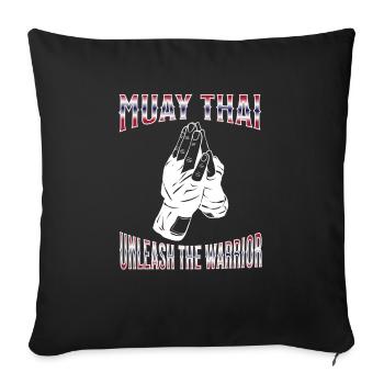 Muay Thai Boxing Muay Thai - Sofa pillowcase 17,3'' x 17,3'' (45 x 45 cm) - black - Front