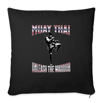 Muay Thai Boxing Muay Thai - Sofa pillowcase 17,3'' x 17,3'' (45 x 45 cm) - black - Front
